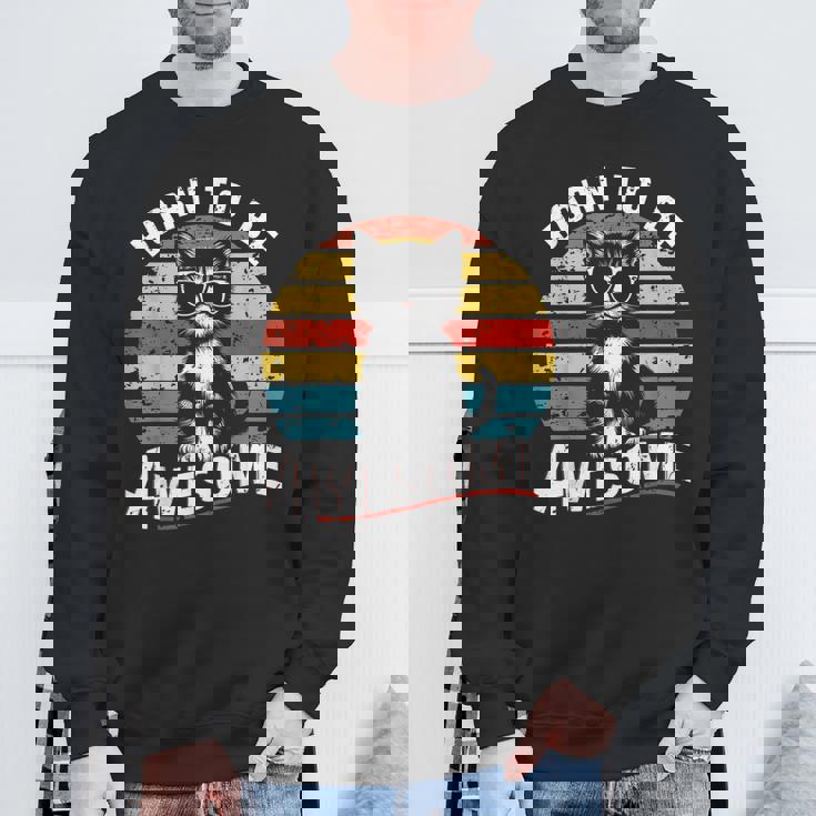 クールな猫のレトロヴィンテージ 素晴らしいために生まれました スウェットシャツ 高齢者への贈り物