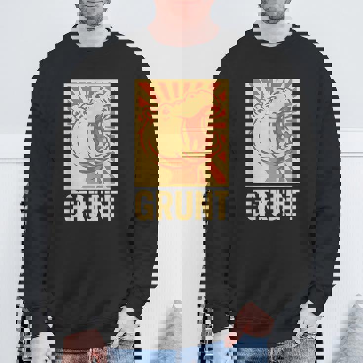 グラントカバアート – 面白い大胆な動物のカバ スウェットシャツ 高齢者への贈り物