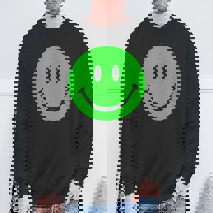 グリーン スマイリーフェイス レトロ グリーン ハッピーフェイス スウェットシャツ 高齢者への贈り物