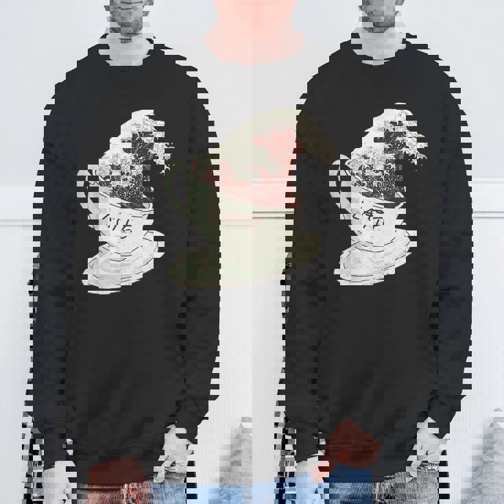 グレートウェーブ カフェラテ コーヒー カフェイン 神奈川 北斎 スウェットシャツ 高齢者への贈り物