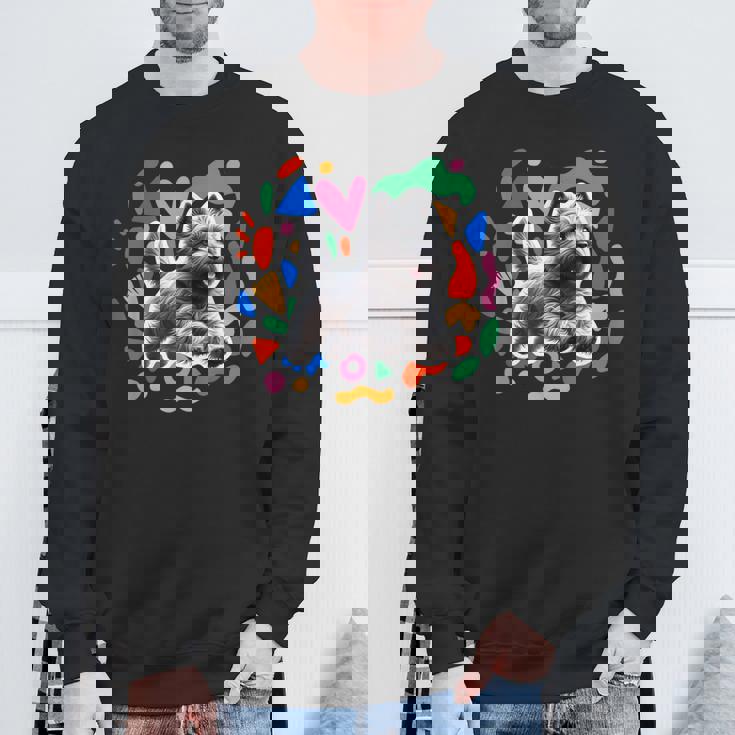 ケアンテリア カラフルなデザインの犬 スウェットシャツ 高齢者への贈り物