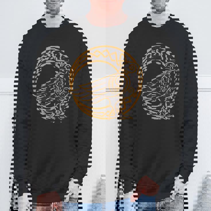 ケルトの月と部族のカラス ウィッカ オカルトシンボル スウェットシャツ 高齢者への贈り物