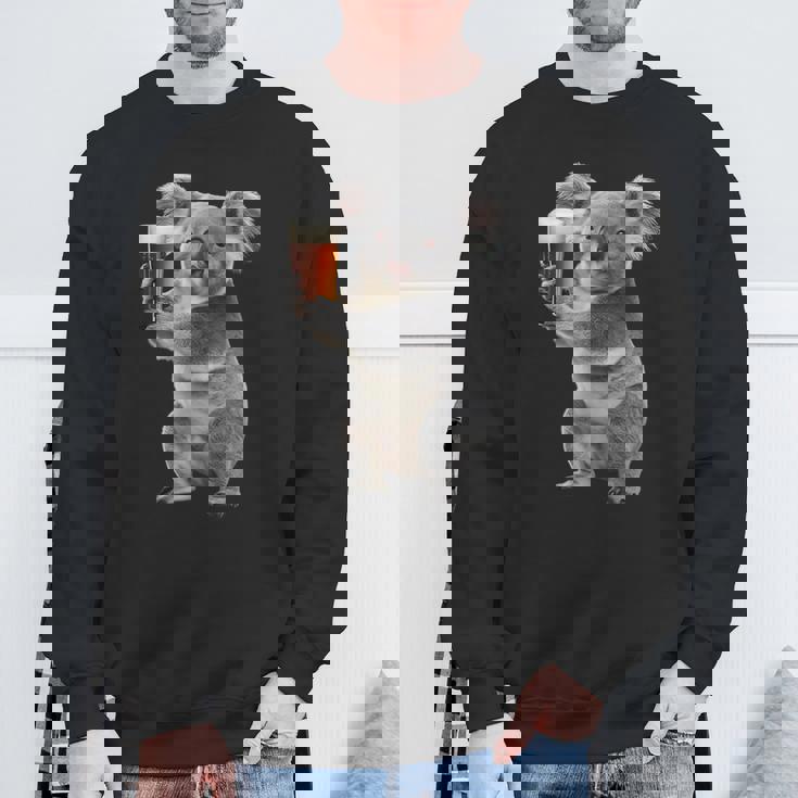 コアラ ビールを飲む リアル スウェットシャツ 高齢者への贈り物