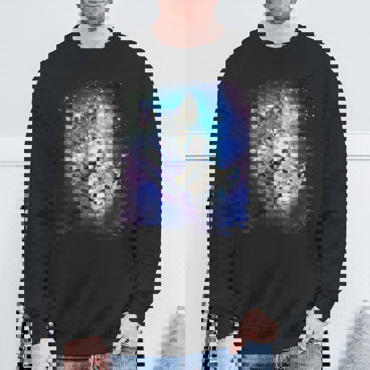 コズミックスペース オオカミ 家族 オオカミ 顔 スウェットシャツ 高齢者への贈り物