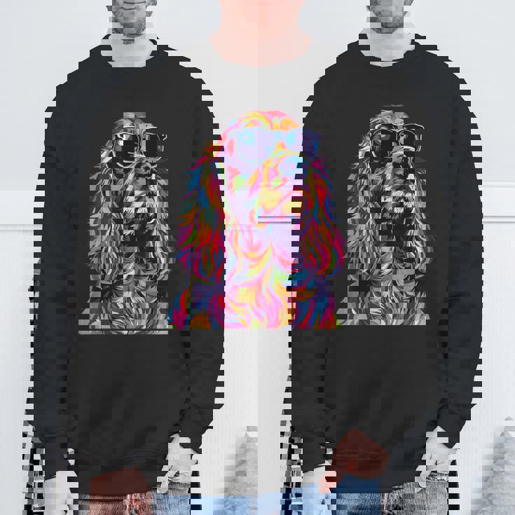 コッカースパニエルラバーズ ポップアート 面白い イングリッシュコッカースパニエル スウェットシャツ 高齢者への贈り物