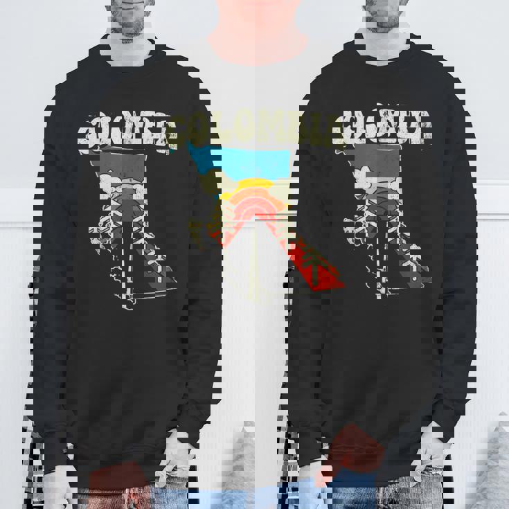 コロンビア ビンテージ コロンビアン カントリー レインボー レトロ 70年代地図 スウェットシャツ 高齢者への贈り物