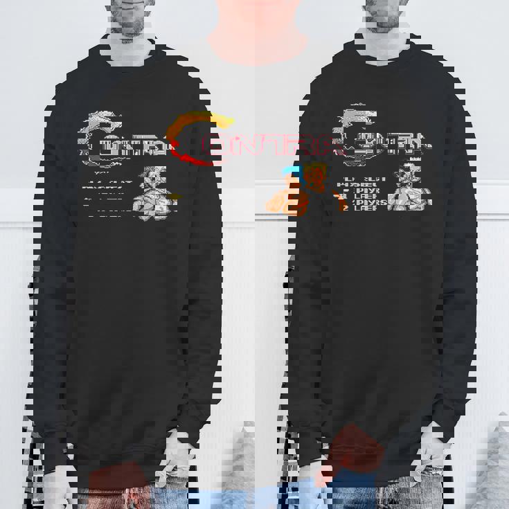 コントラ タイトル スクリーン レトロ ゲーマー ピクセル ウォリアー クラシック ゲーム スウェットシャツ 高齢者への贈り物