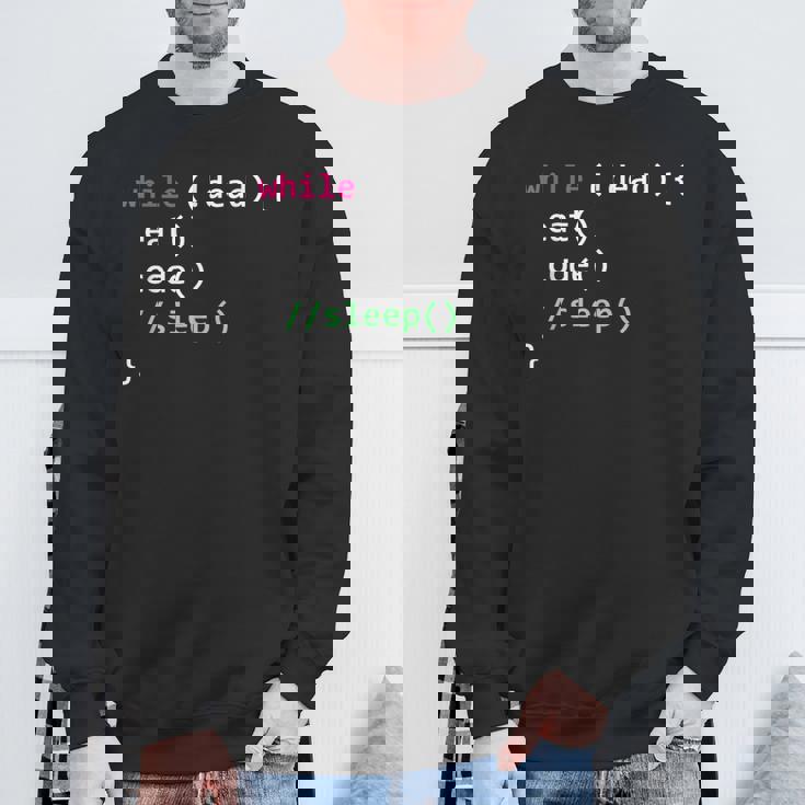 コンピュータサイエンスのpythonプログラマはコードの睡眠を食べます スウェットシャツ 高齢者への贈り物