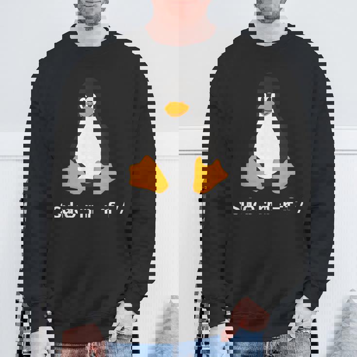 コンピューター -Udo Rm -Rf Tux Linux ペンギン プログラマー スウェットシャツ 高齢者への贈り物