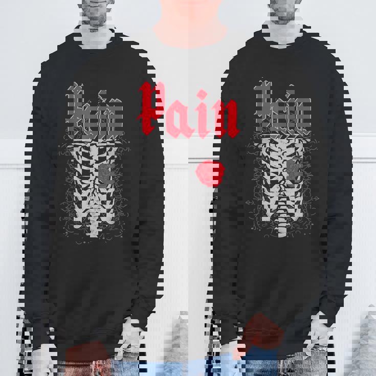 ゴシックスカルとバラ スウェットシャツ 高齢者への贈り物