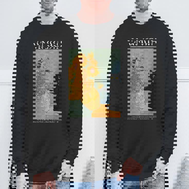 ゴッホ 黒猫 ひまわり おもしろ猫 スウェットシャツ 高齢者への贈り物