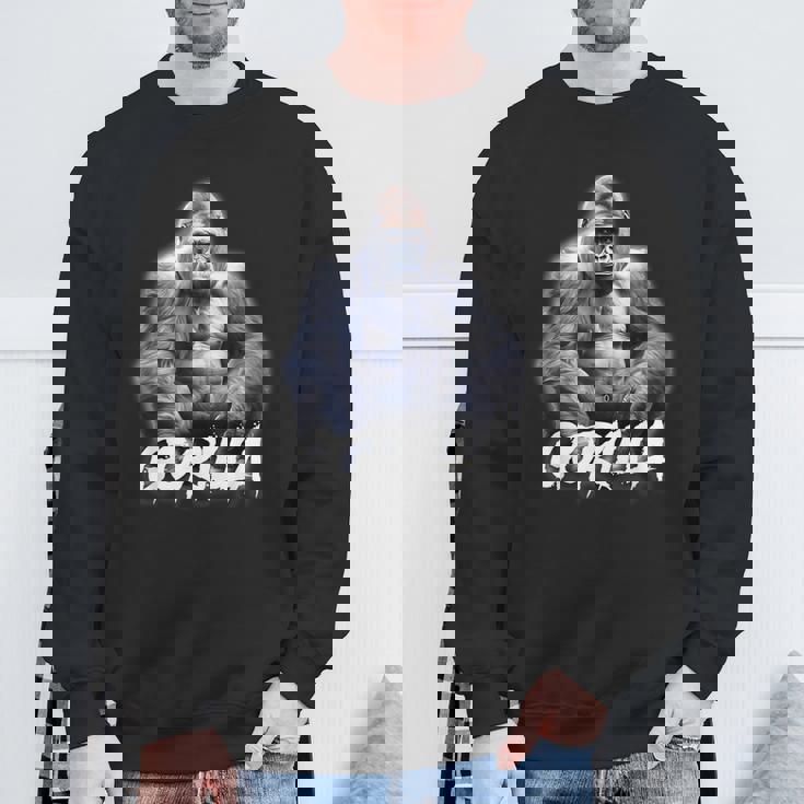 ゴリラ×シルバーバックゴリラ霊長類 スウェットシャツ 高齢者への贈り物