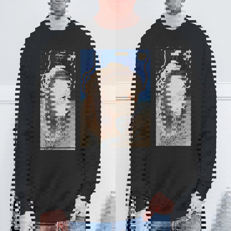 ゴースト 亡霊 霊魂 ファントム 葛飾北斎 日本美術 ハロウィン 妖怪 提灯お岩 百物語 お岩さん 百物語 スウェットシャツ 高齢者への贈り物