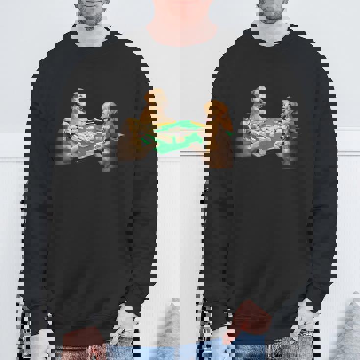 ゴールデンレトリバー イヌ 麻雀 面白いtシャツ 犬 メンズ おもしろ 面白い 服 おもしろグッズ ネタ スウェットシャツ 高齢者への贈り物