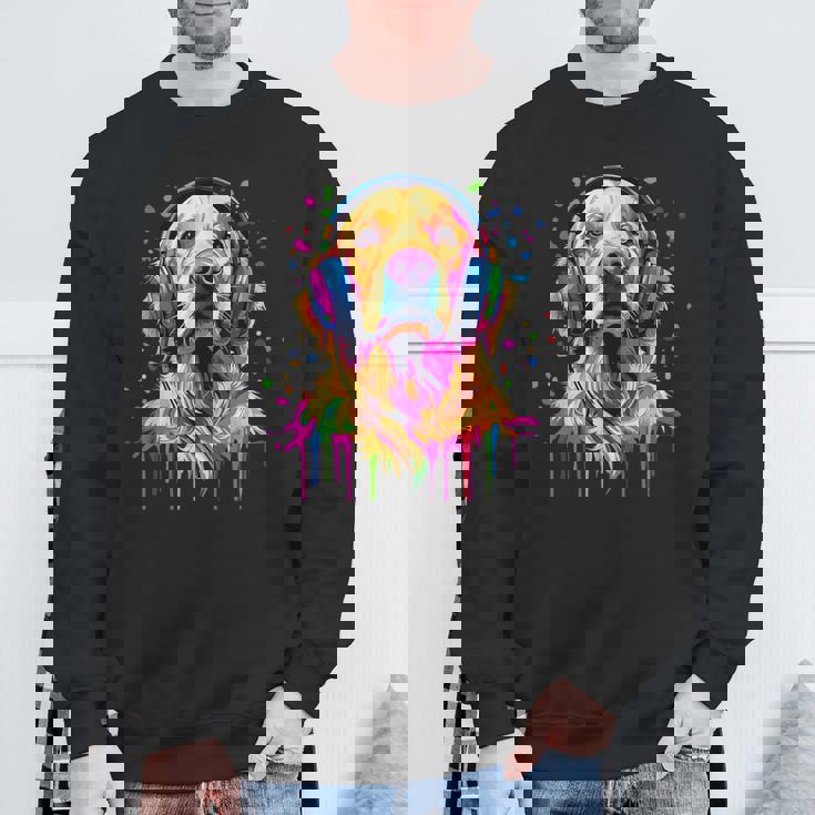 ゴールデンレトリバー 恋人 ポップアートカラー ファニー ゴールデンレトリバー スウェットシャツ 高齢者への贈り物