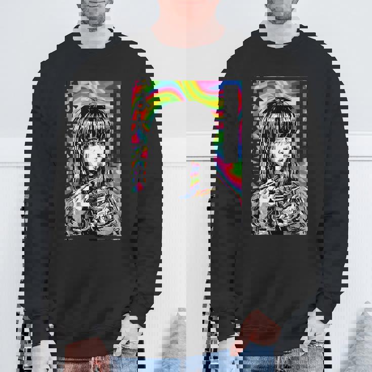 サイケデリック・ラーメン・アニメ・ガール マンガ・インスタント・ヌードル・ガール スウェットシャツ 高齢者への贈り物