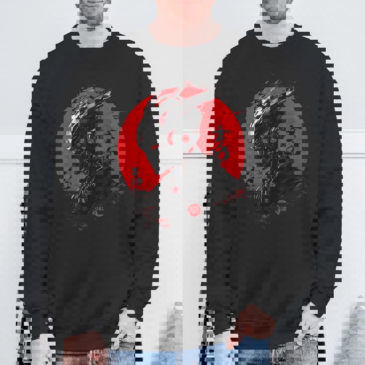 サイバーロボ サムライ メカヘルメット 日本アニメ アート スウェットシャツ 高齢者への贈り物