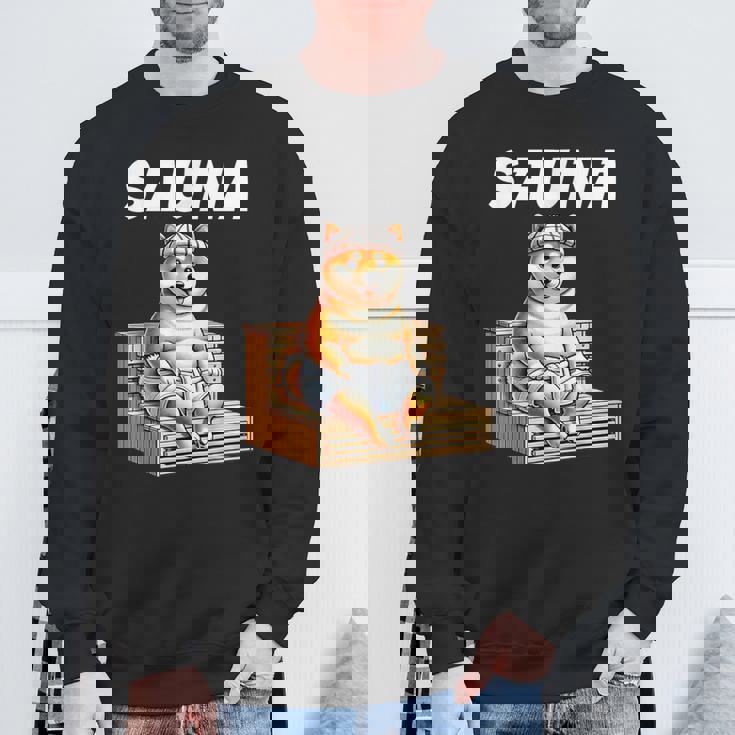 サウナauna さうな 整う アウトドア 焚火 おもしろ 犬 柴犬好き 柴犬 名言 文字 面白い ふざけた ネタ スウェットシャツ 高齢者への贈り物