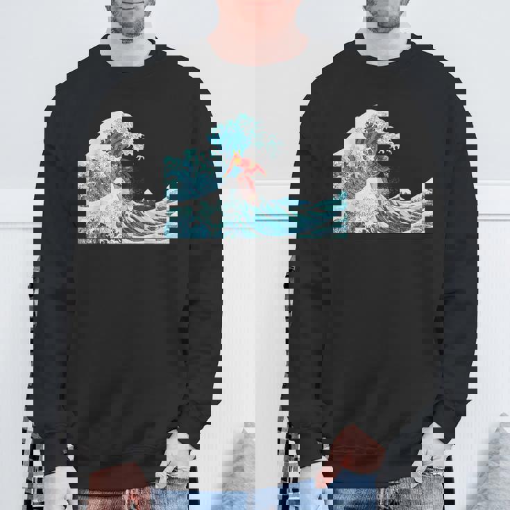 サムライサーフィン神奈川大波-クールサーファー スウェットシャツ 高齢者への贈り物