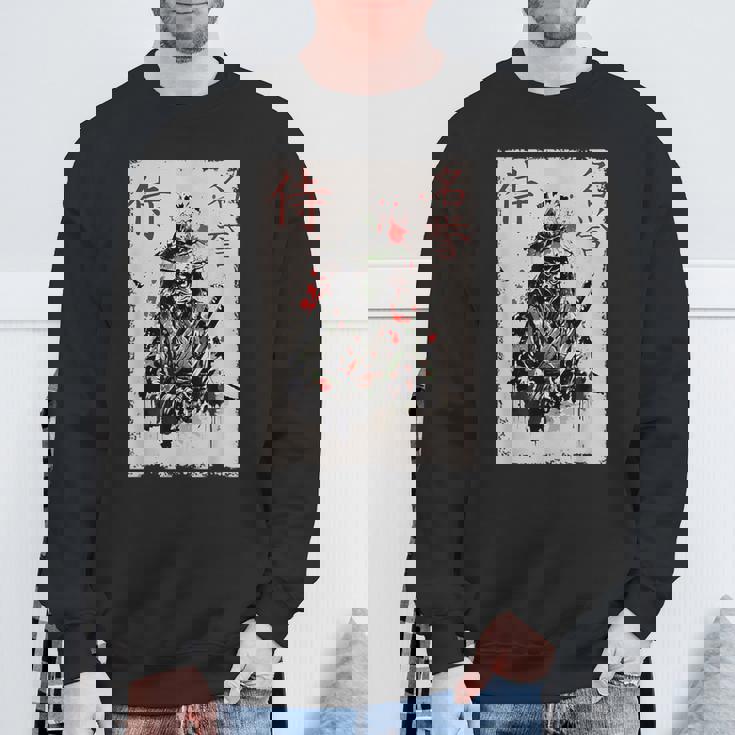 サムライ戦士 カエル グラフィック カッコいい 日本美術 カエル スウェットシャツ 高齢者への贈り物