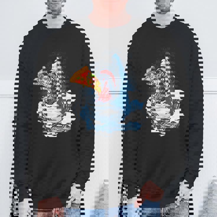 サメが食べるピザ サメグッズ ジョーズ スウェットシャツ 高齢者への贈り物