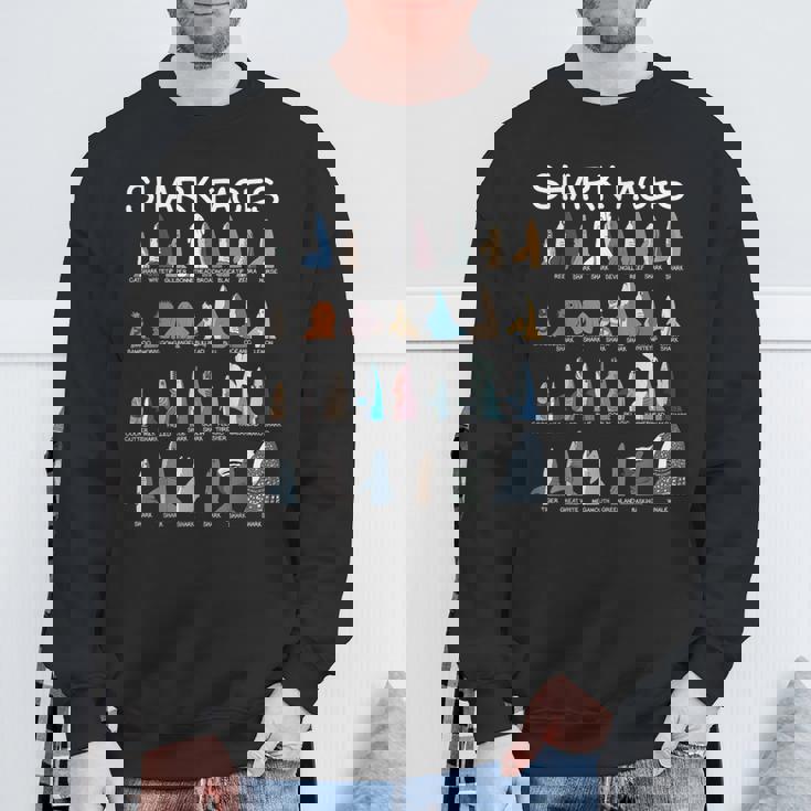 サメの顔タイプ 捕食者 面白いサメ 魚 サメ スウェットシャツ 高齢者への贈り物