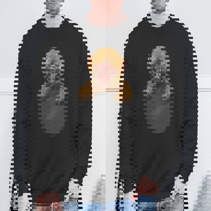 サル 猿 ニホンザル ポケット スウェットシャツ 高齢者への贈り物