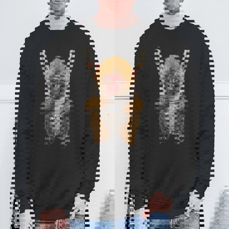 サル 猿 ニホンザル 抱っこ 抱っこ紐 スウェットシャツ 高齢者への贈り物