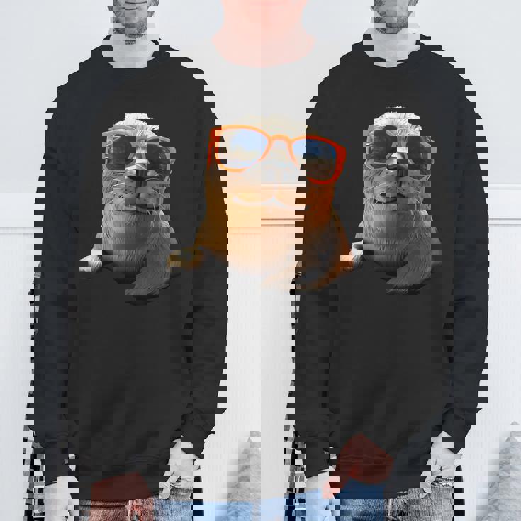 サングラスをかけたアザラシ かわいいアザラシ スウェットシャツ 高齢者への贈り物