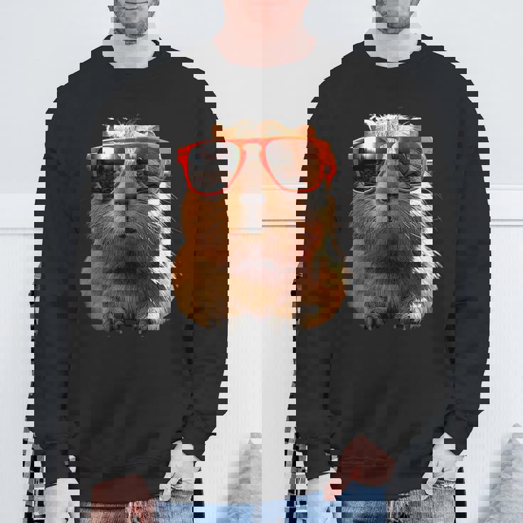 サングラスをかけたカピバラ Be Capy カピバラ げっ歯類 Capybara スウェットシャツ 高齢者への贈り物