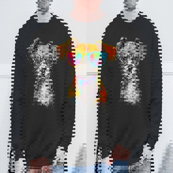 サングラスをかけたジャック・ラッセル・テリア ジャック・ラッセル愛好家 スウェットシャツ 高齢者への贈り物