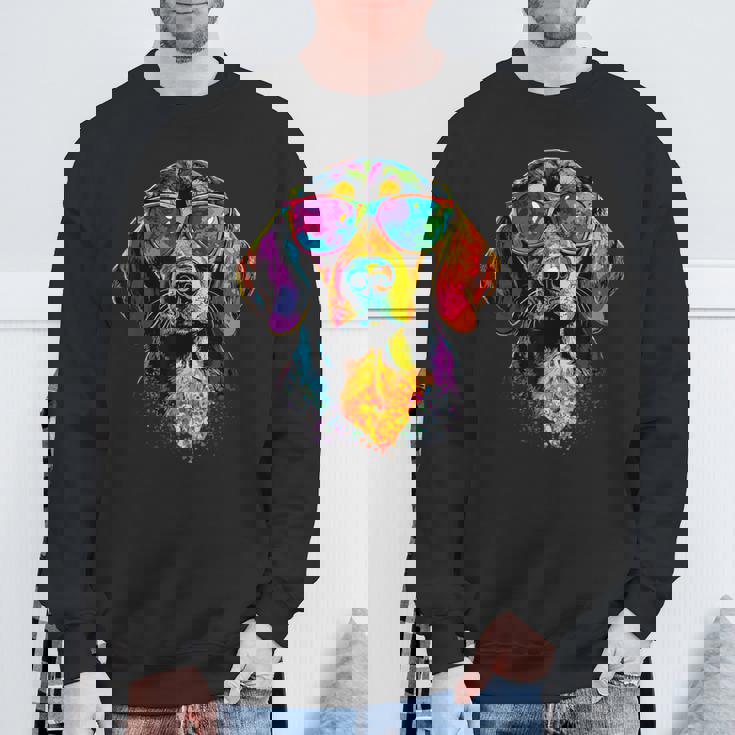 サングラスをかけたビーグル ビーグル子犬 かわいい イングリッシュビーグル スウェットシャツ 高齢者への贈り物