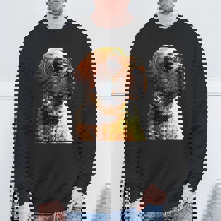 サングラスをかけたラブラドール・レトリバー 愛犬ラブラドール スウェットシャツ 高齢者への贈り物