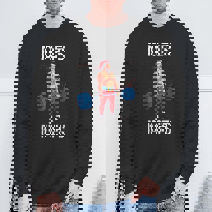 サンタ クリスマス 面白いtシャツ ウエイトリフティング 筋トレ メンズ おもしろ 面白い 服 おもしろグッズ ネタ スウェットシャツ 高齢者への贈り物