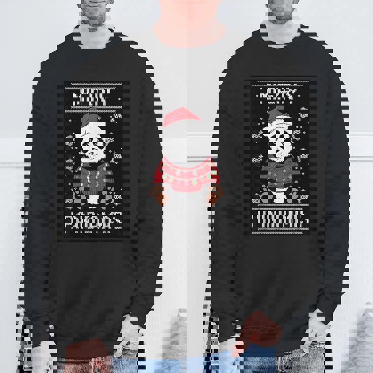 サンタ帽子付きパンダ 醜いクリスマス X-Mas スウェットシャツ 高齢者への贈り物