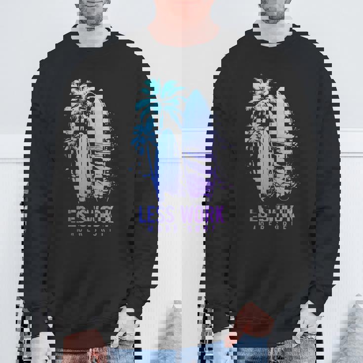 サーフィン ヴィンテージ サーフボード ヤシの木 ビーチ 面白い サーファー スウェットシャツ 高齢者への贈り物