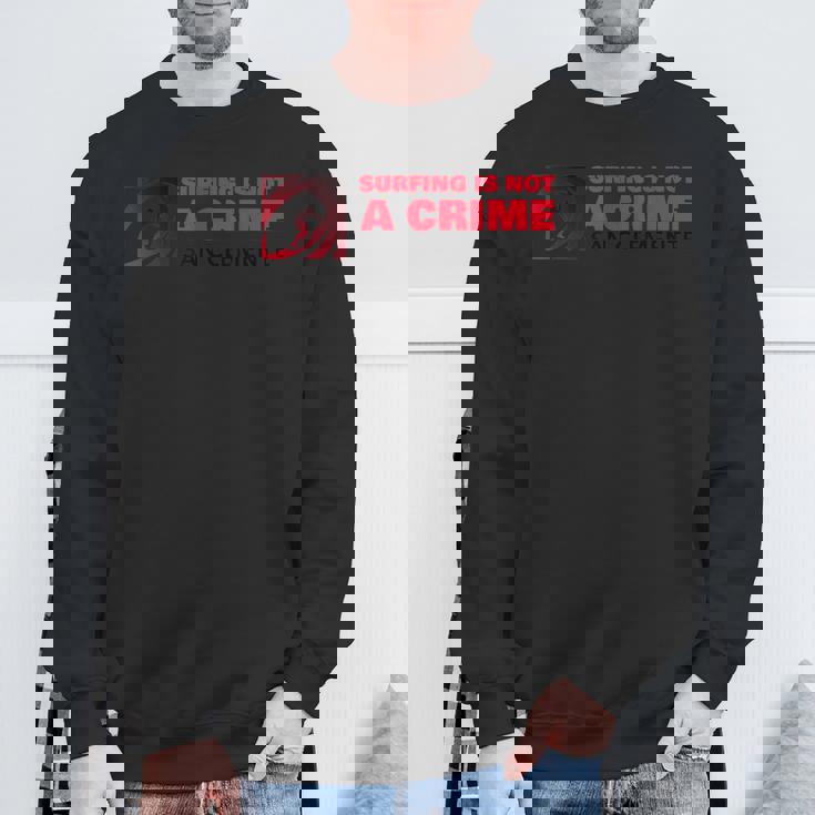 サーフィンは犯罪じゃないサーファーウェーブ、カリフォルニアサンクレメンテ スウェットシャツ 高齢者への贈り物