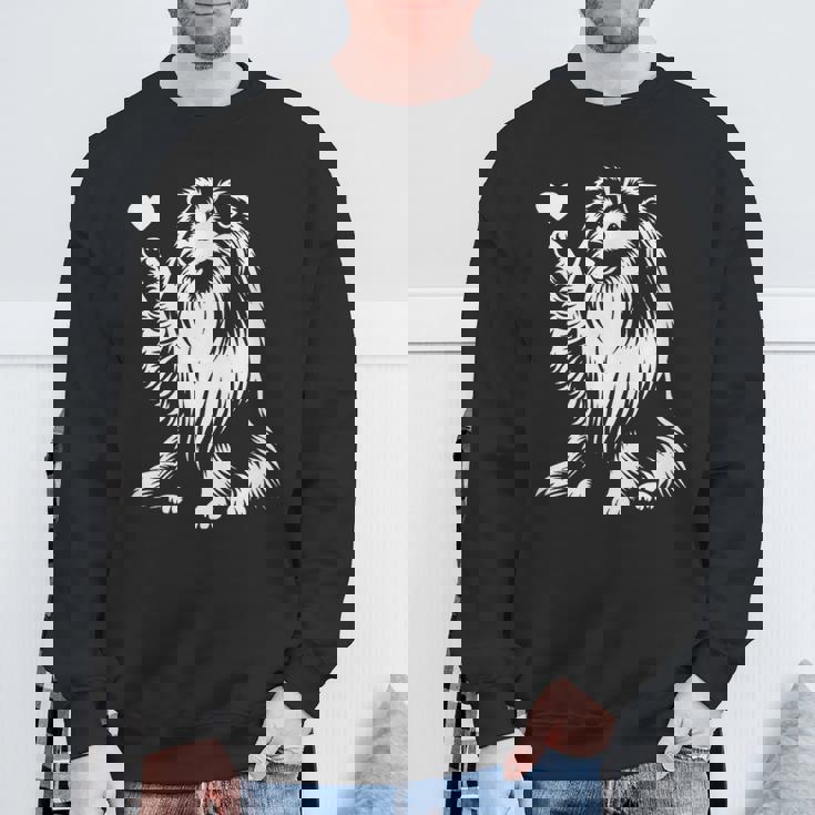 シェットランド・シープドッグ お座り犬 ハート シェルティ グラフィック デザイン スウェットシャツ 高齢者への贈り物