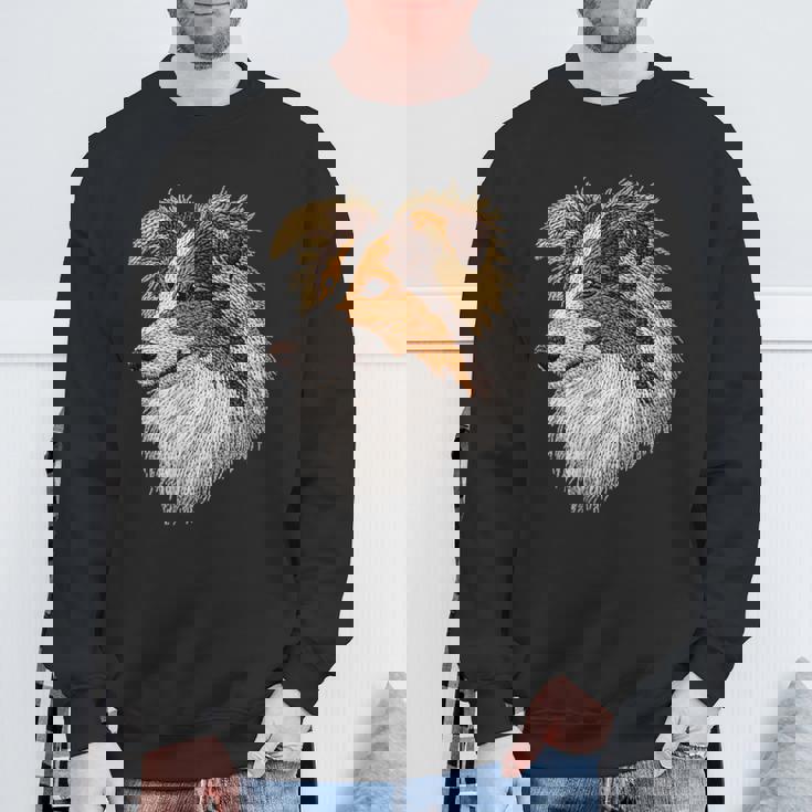 シェットランド・シープドッグ かわいい子犬の顔 犬好き ペット飼い主 スウェットシャツ 高齢者への贈り物