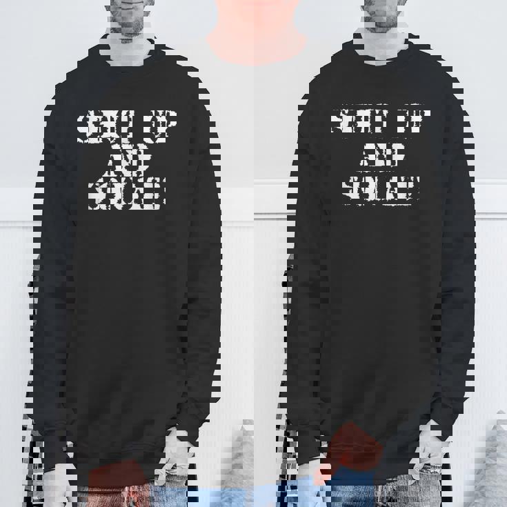 シャットアップしてスクワット。 スウェットシャツ 高齢者への贈り物