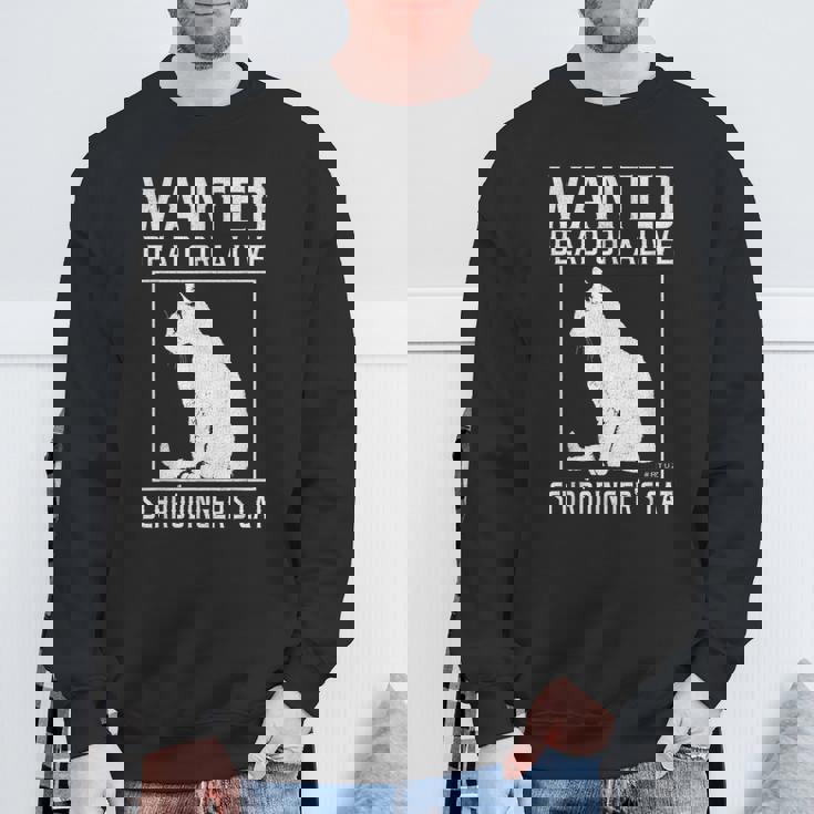 シュレディンガーの猫 指名手配の猫 死んで生きている 物理学 物理学者 スウェットシャツ 高齢者への贈り物