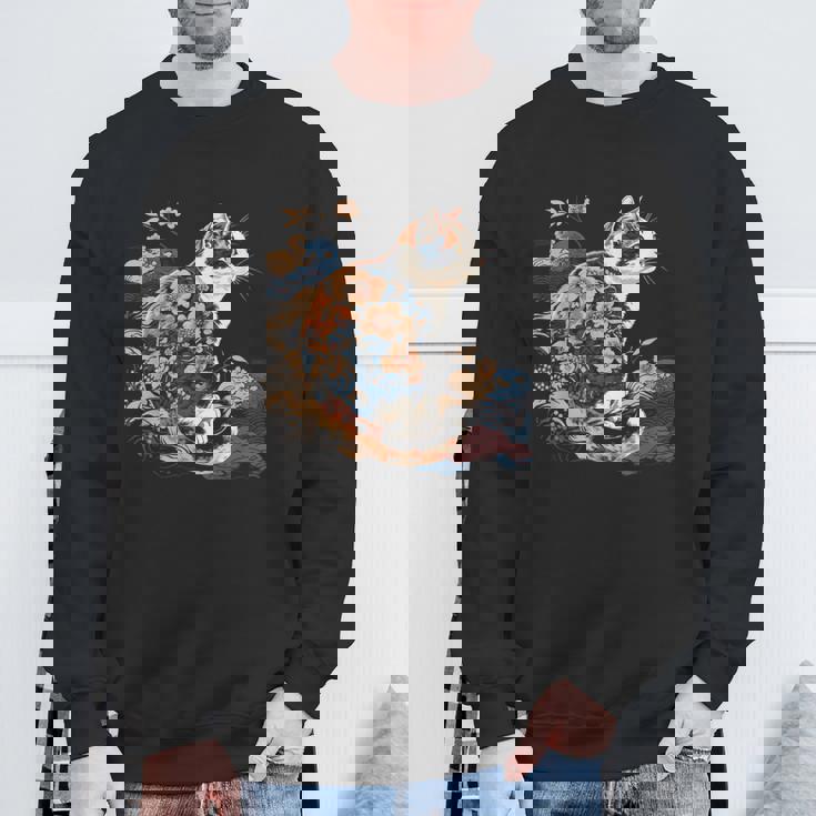 シュールレアリズム 日本画 三毛猫 スウェットシャツ 高齢者への贈り物