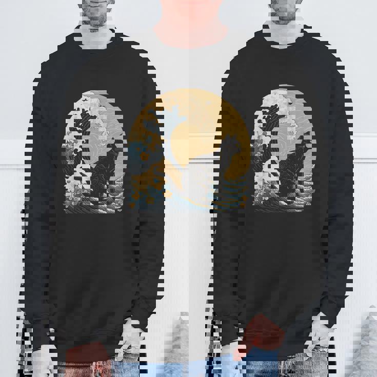 シュールレアリズム 日本画 黒猫 スウェットシャツ 高齢者への贈り物