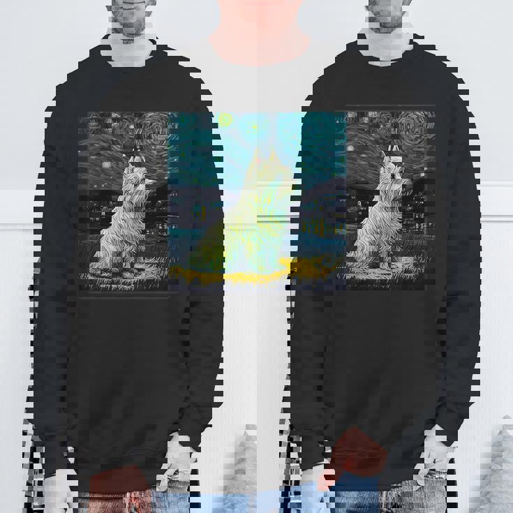 シュールレアリズム 星月夜 ウェスティ 犬 スウェットシャツ 高齢者への贈り物