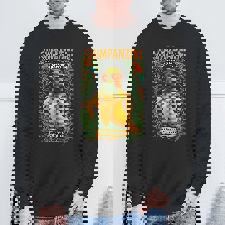 シンパンジーニ バナニーニ イタリアンブレイン チンパンジーとバナナ スウェットシャツ 高齢者への贈り物