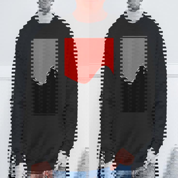 ジオメトリック ツートーン ウェーブ パターン カーミン ピンクとブラック スウェットシャツ 高齢者への贈り物