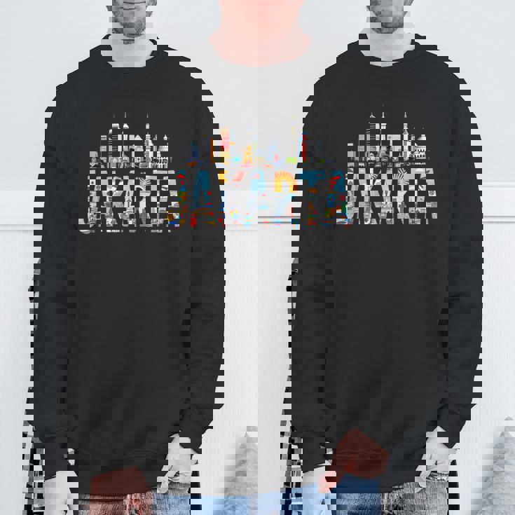 ジャカルタ旅行 インドネシア アウトフィット バケーション ジャカルタ スウェットシャツ 高齢者への贈り物