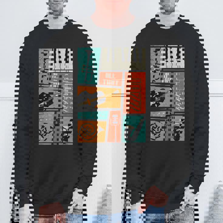 ジャズ音楽-レトロヴィンテージピアノジャズ スウェットシャツ 高齢者への贈り物