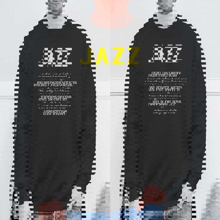 ジャズ音楽辞書の定義面白いジャズミュージシャンヴィンテージ Jazz スウェットシャツ 高齢者への贈り物