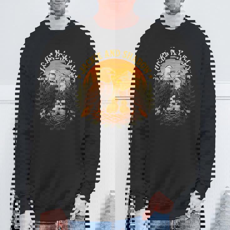 ジャッキーとシャドウ ハクトウワシビンテージ野生動物 自然 スウェットシャツ 高齢者への贈り物